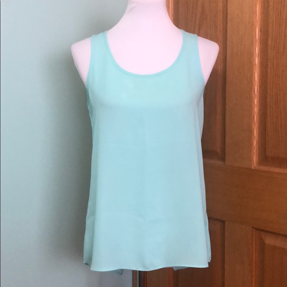 Express Turquoise blouse w/ Split Hem Tail